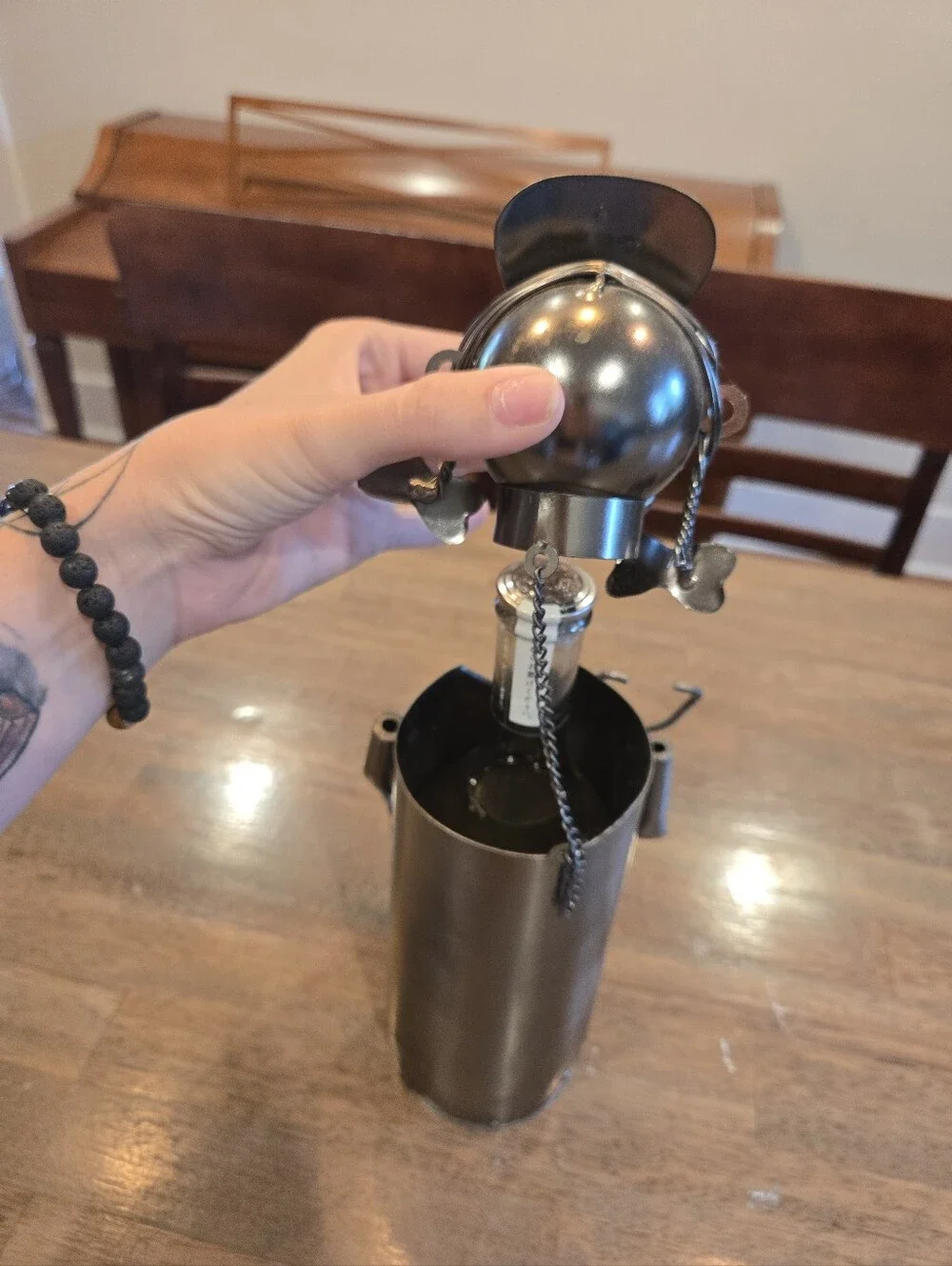 Decorative Metal Nurse Wine Bottle Holder